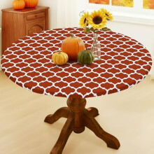 Round Elastic Tablecloth – Waterproof Vinyl, Flannel