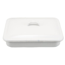 OUNONA rectangular enamel roasting tray with lid 12.6x9.8