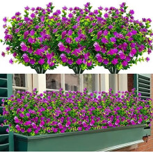 Fuchsia kunstige blomster UV-resistente 8 bundter