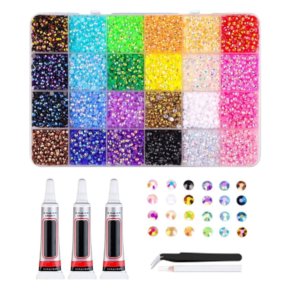 Resin Jelly Rhinestones 3mm 24 Colors 30000 Pcs