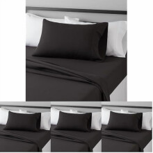 Microfiber Bed Sheet Set 3-Piece Twin XL Black