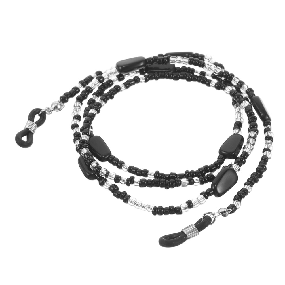 OUNONA retro beads eyeglass holder strap 1 set