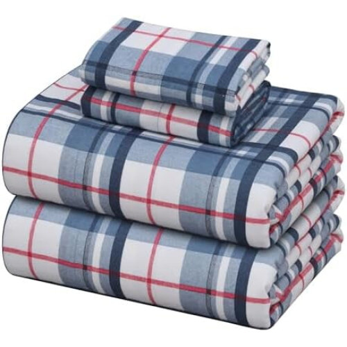 Cal King Flannel Sheet Set 4-Piece Deep Pocket