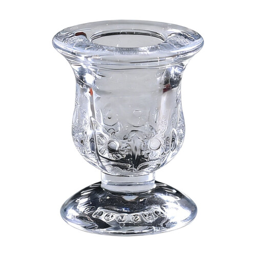 Clear Glass Candlestick Holder 2.4in 1