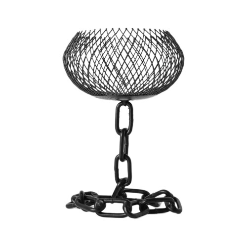 Iron Candlestick with Black Chain – 6.1 x 4.5 in