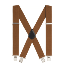 Men's Heavy Duty Adjustable Suspenders with 6 Clips Coffee