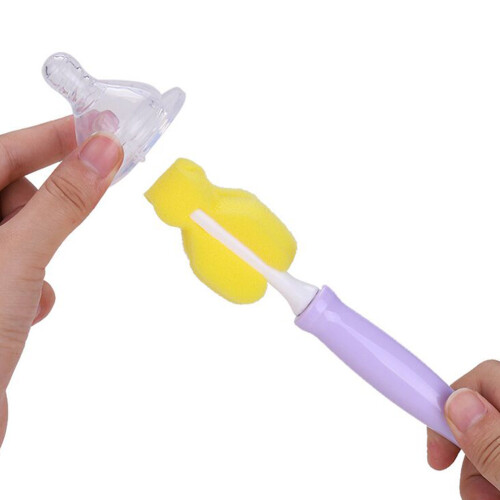 2Pièces Brosse De Bébé Violet Silicone 360 Rotation Nettoyage 2
