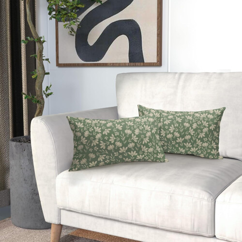 Conjunto de 2 capas de almofada vintage com estampa floral, 45x45cm (18x18 polegadas). 1