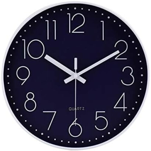 14 Inch Silent Quartz Wall Clock in Cement Grey