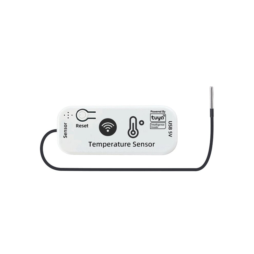 Tuya Wifi Temperature Sensor App Remote Monitor Tuya Waterproof Temperature Sensor 2.4G Wifi Home 1M White 4711285364966