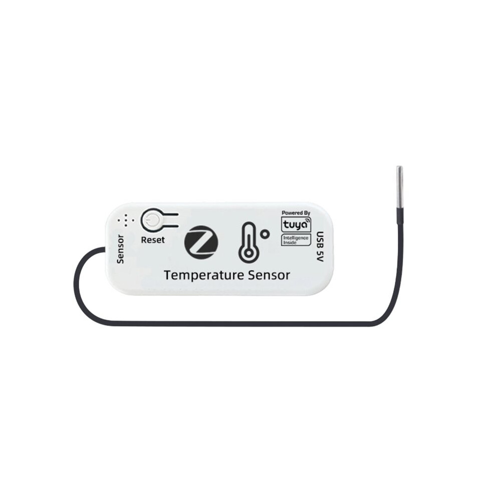 Tuya Zigbee Temperature Sensor App Remote Monitor Tuya Waterproof Temperature Sensor Home 2M White 4713755199498