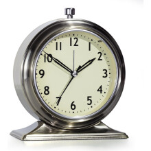 4 Inch Gold Vintage Analog Alarm Clock with Silent Movement