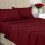 Queen Brushed Microfiber Sheet Set Burgundy 4-Piece 1
