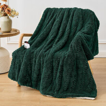 Electric Heated Throw Blanket 50 x 60 in, Jacquard Shaggy,