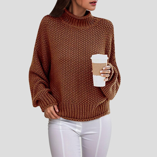 Hässliche Weihnachtspullover für Damen, modische Herbst-Winter-Strickpullover, dicker Strickpullover mit Rollkragen 1