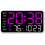 LED Wall Clock with Date Week Temp Humidity Purple White 1