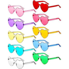 Herzförmige, randlose Sonnenbrille, 10 Paar