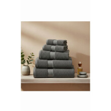 6er-Set dunkelgraue Handtücher, 40 x 70 cm, 600 g/m², 100 % Baumwolle