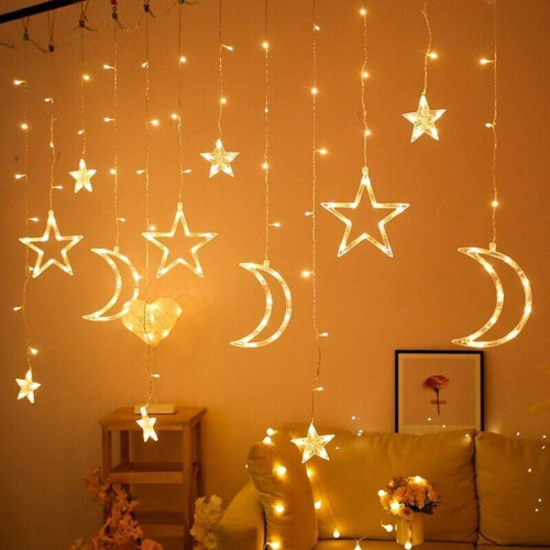 XHY LED Window Curtain Lights 138 Warm White