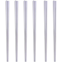 Baguettes en acier inoxydable, lot de 6 paires, antidérapantes et colorées