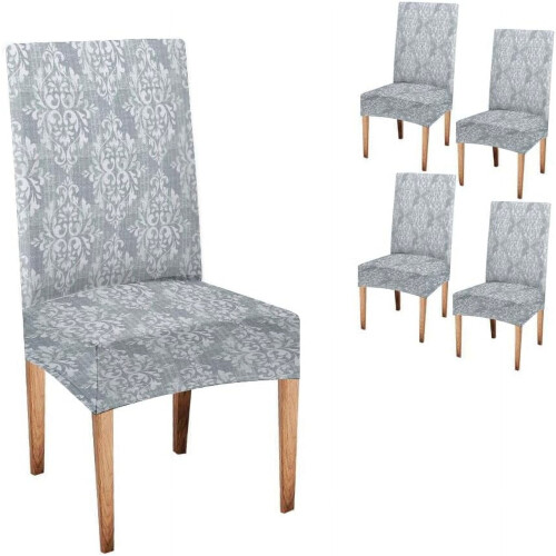 Modern Damask Chair Covers Set of 4