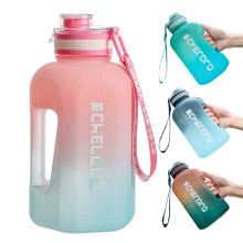 1.6L Gym Water Bottle with Strap Pink BPA-Free Leakproof