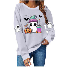 Halloween-collegepaita, syksyinen pitkähihainen, hauska aavemainen crewneck-kauluspaita, pelottava raglan-graafinen puseropaidat