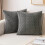 Fodere per cuscini in velluto a coste a righe stile boho, grigio scuro, 40x40 cm, 2 pezzi 1