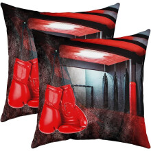 Hoezen voor bokskussens, 16x16 inch, set van 2