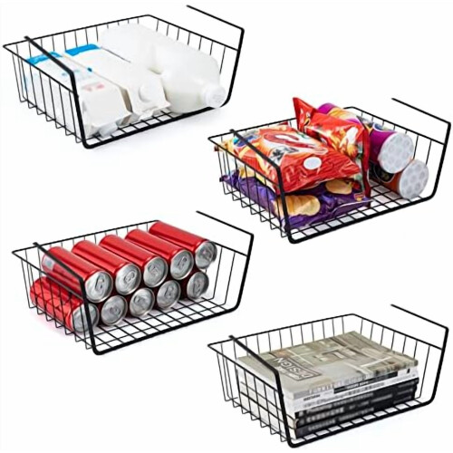 4-Pack Undershelf Wire Storage Baskets