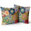 Conjunto de 2 capas de almofada de veludo com estampa floral boho, 40x40cm (16x16 polegadas). 1