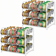 Stackable Metal Can Organizer Rack – 2 Pack, 36 Cans Each