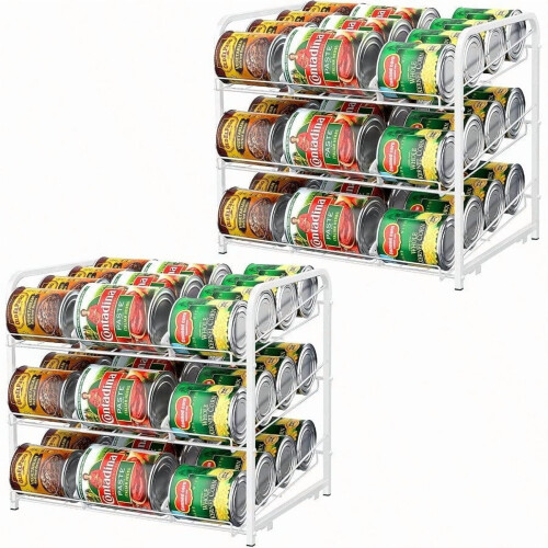 Stackable Metal Can Organizer Rack – 2 Pack, 36 Cans Each