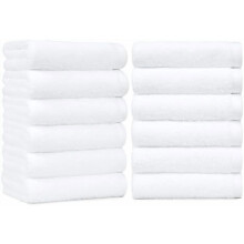 Baumwoll-Handtücher, 40 x 65 cm, Weiß, 12er-Pack