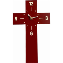 Relógio de parede Cross silencioso com moldura de madeira que não faz tique-taque.