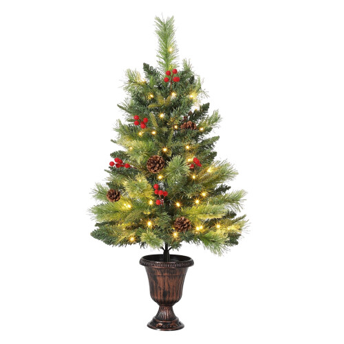 Mini Artificial Christmas Tree with LED Lights 3ft