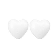 White Foam Heart Ornament 12 x 4.2 cm 10 pcs