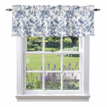 Vintage Bird Tree Branch Valance 54x18in White