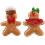 Brown Wool Felt Gingerbread Man Christmas Ornaments (2 pcs) 1