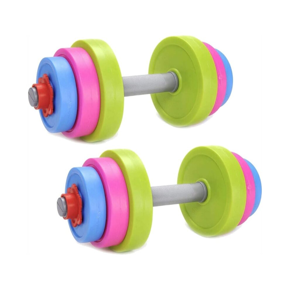 Kids Workout Dumbbell Weights Set - Toddler Toy Gym Equipment For Pretend Lifting, Exercis Fill With Sand Or Water Tauoh