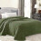 Couverture polaire pour lit simple, 152 x 203 cm, vert olive 1