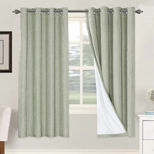 Linen Look Blackout Curtains 42"W x 54"L Pair