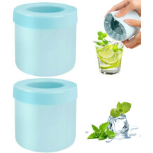 2-Pack 3D Cylinder Silicone Ice Molds – Blue
