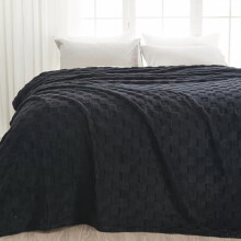 King Flannel Fleece Throw Blanket Black Checkered 90x110 in
