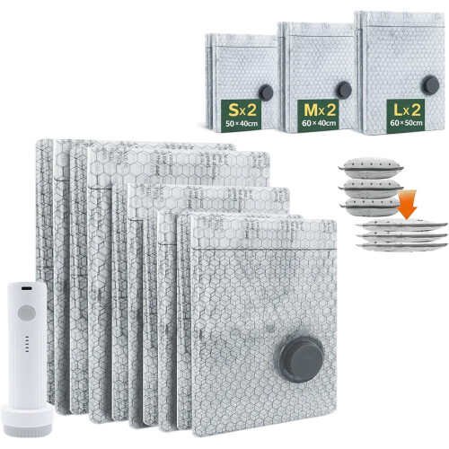 Vacuum Storage Bags Set with Rechargeable Pump