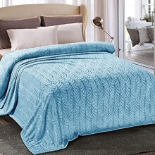 Soft Fleece Throw Blanket 60x80 in Stone Blue