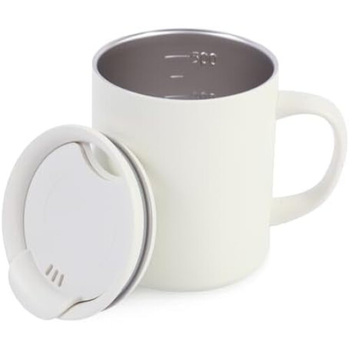 Weißer isolierter Edelstahl-Kaffeebecher, 355 ml