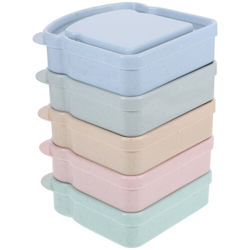 Wheat Straw Sandwich Container with Lid (5 pcs)