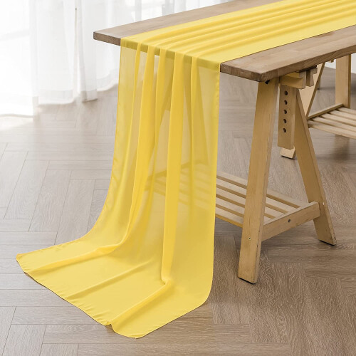 Chiffon Table Runner 12 x 118 in Yellow
