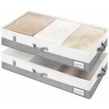Grote opbergdoos voor onder het bed met handgrepen en labelhouder.